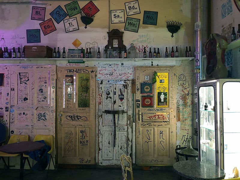 One corner of Szimpla Kert, a ruin bar in Budapest