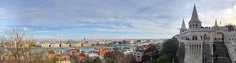 The view from Fishermans Bastion in Budapest