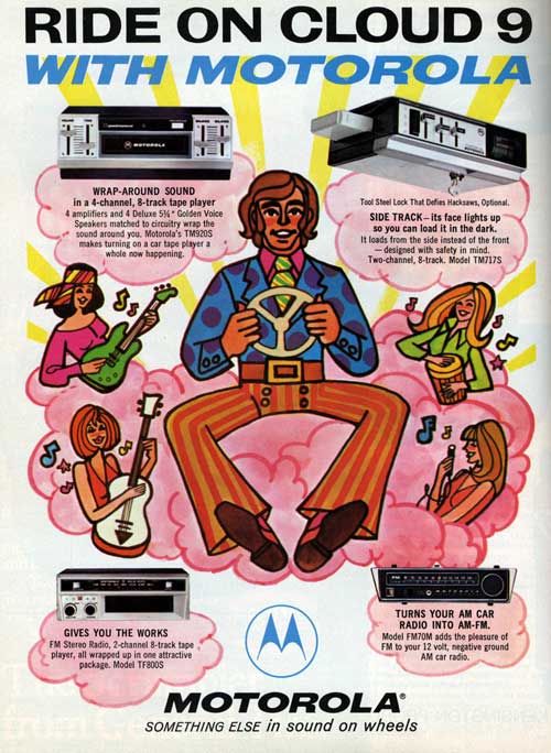 [Advertisement for Motorola stereo products]