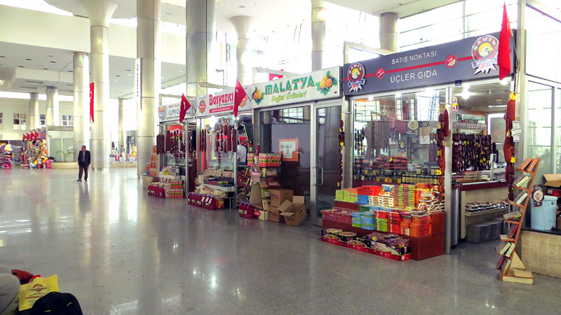 Inside the Kayseri bus station.