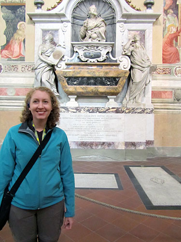 Kris in front of Galileo's tomb. Or monument. Or whatever.