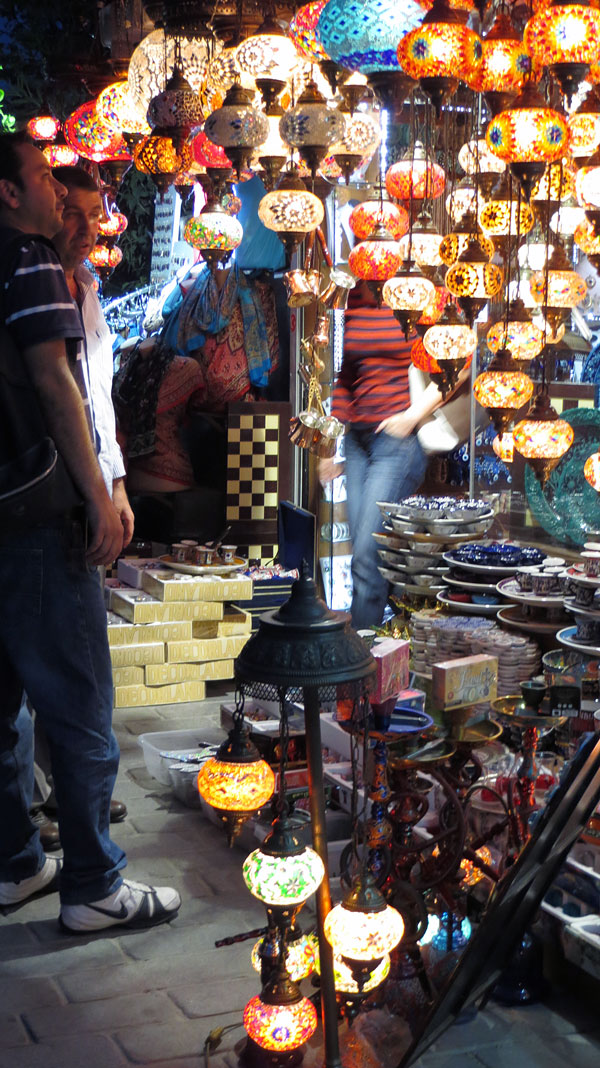 A mild-mannered shopkeeper, selling his lamps in Istanbul