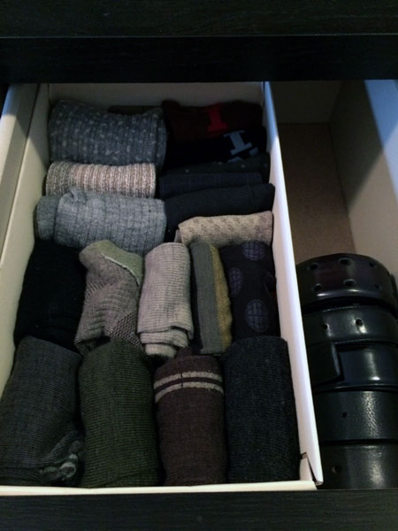 My socks, organized and pretty.