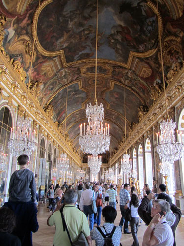 The Hall of Mirrors in the palace of Versailles