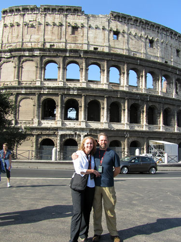 Kris and J.D., in front of the Colosseum