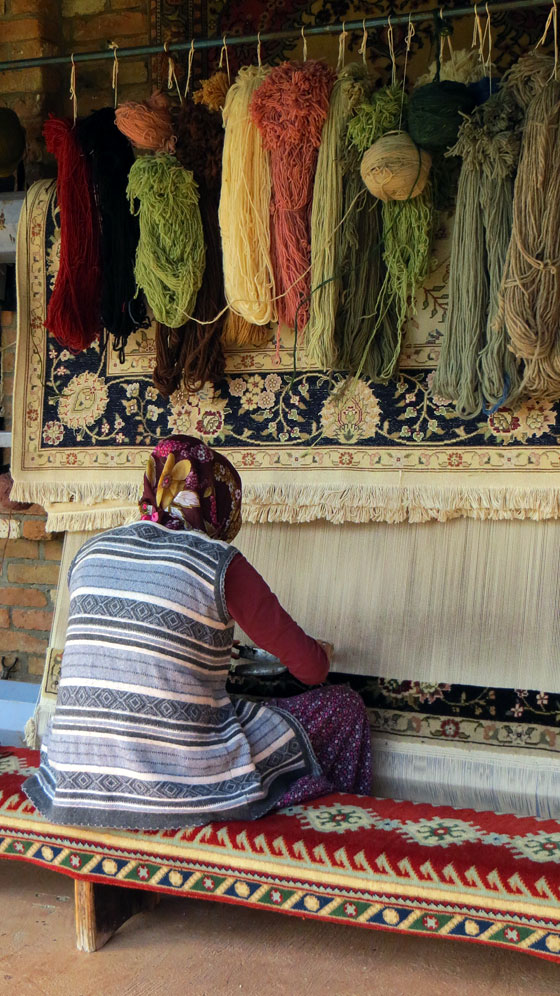 A local woman, hard at work.