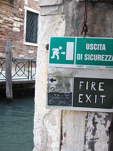 A fire exit in Venice -- straight into the canal